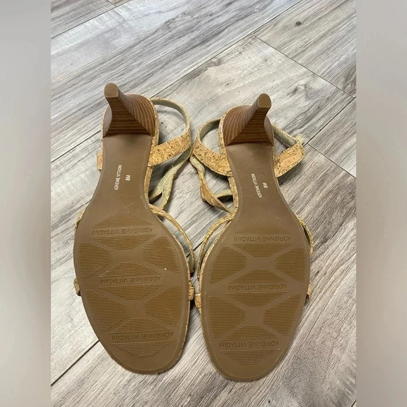 Adrienne Vittadini AV Lane Cork Heeled Strap Sandals Size 8 - Picture 2 of 9